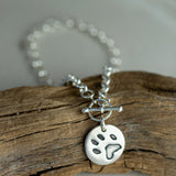 Paw print bracelet - belcher chain