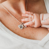 Hand or Footprint Necklace - Fine Silver Link